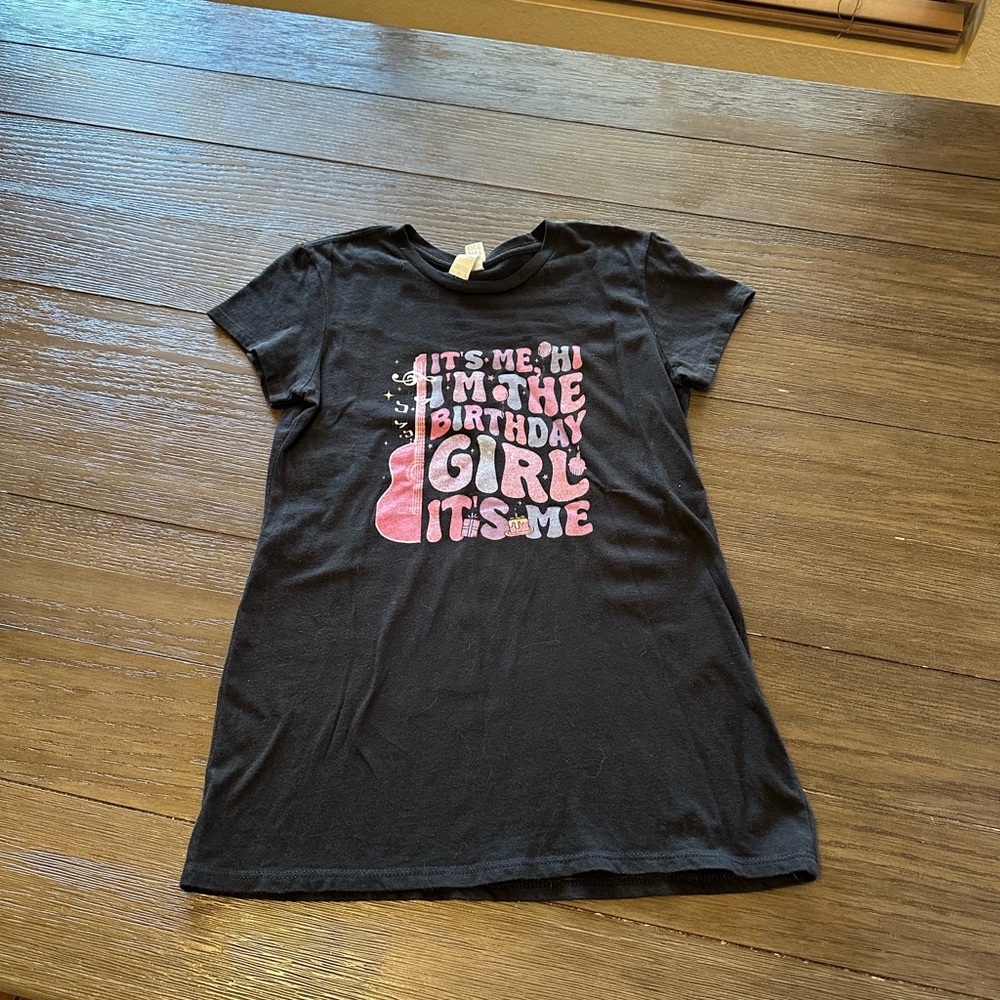 Lg Girls Taylor Swift theme Birthday Girl Black T-Shirt